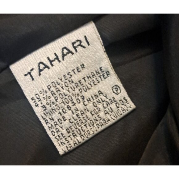 Womens Tahari Cropped Blazer Blue Black Textured Arthur S Levine Career 10 P - Picture 6 of 7
